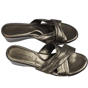Damiani's Shoes Womens Size 9M Slide Wedge Sandals Made in‎ Italy Comfort